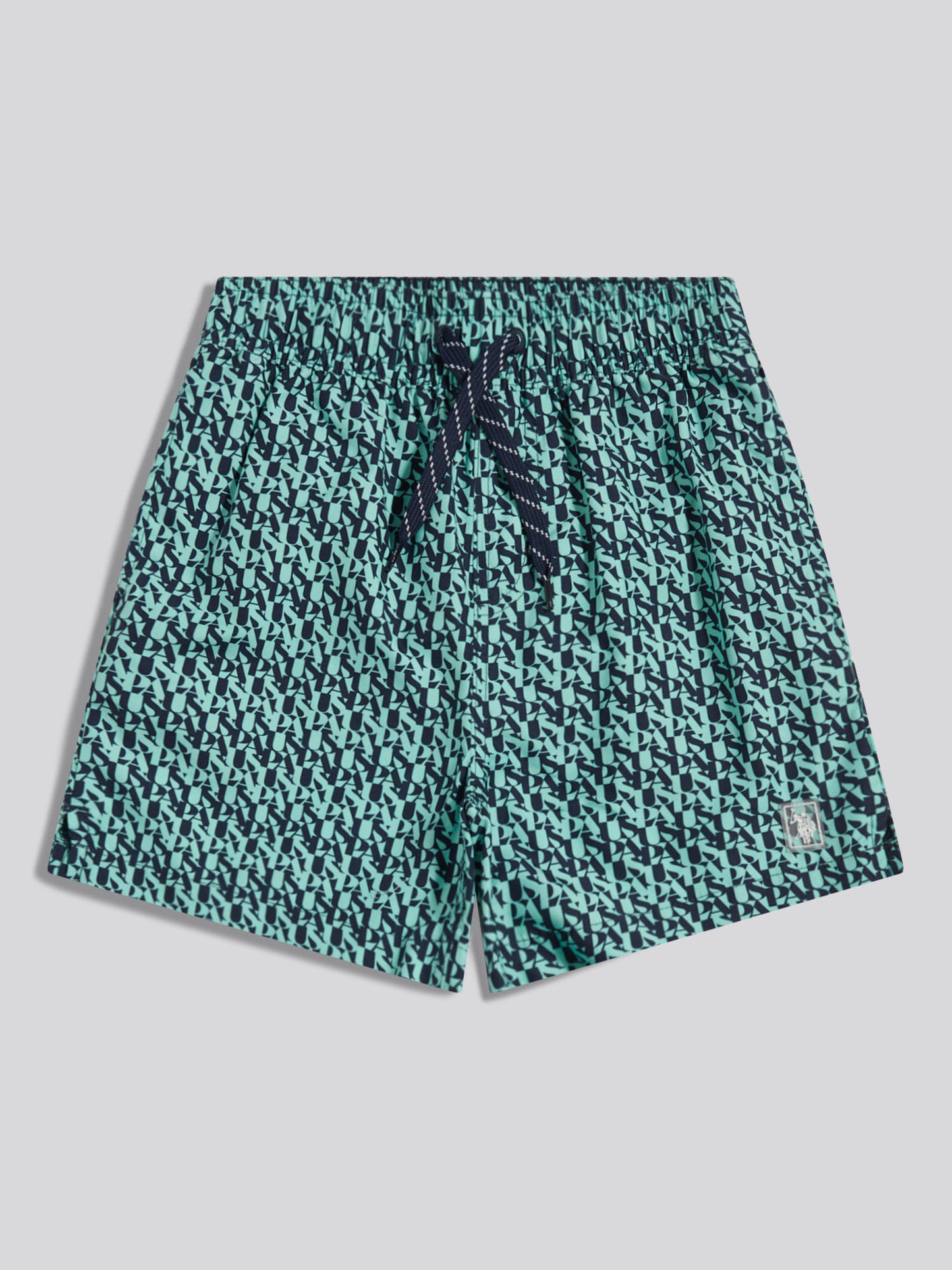 Boys Repeat Print Swim Shorts Ice Green