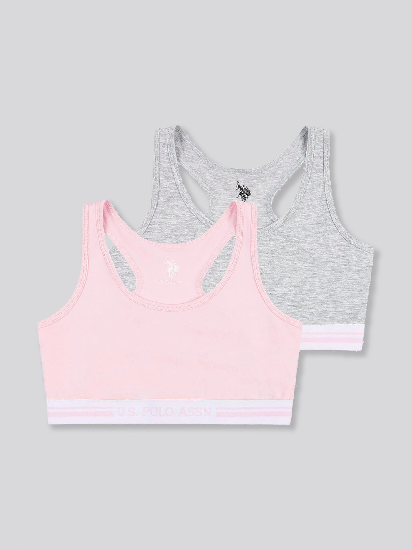 Girls 2 Pack Crop Tops in Pink