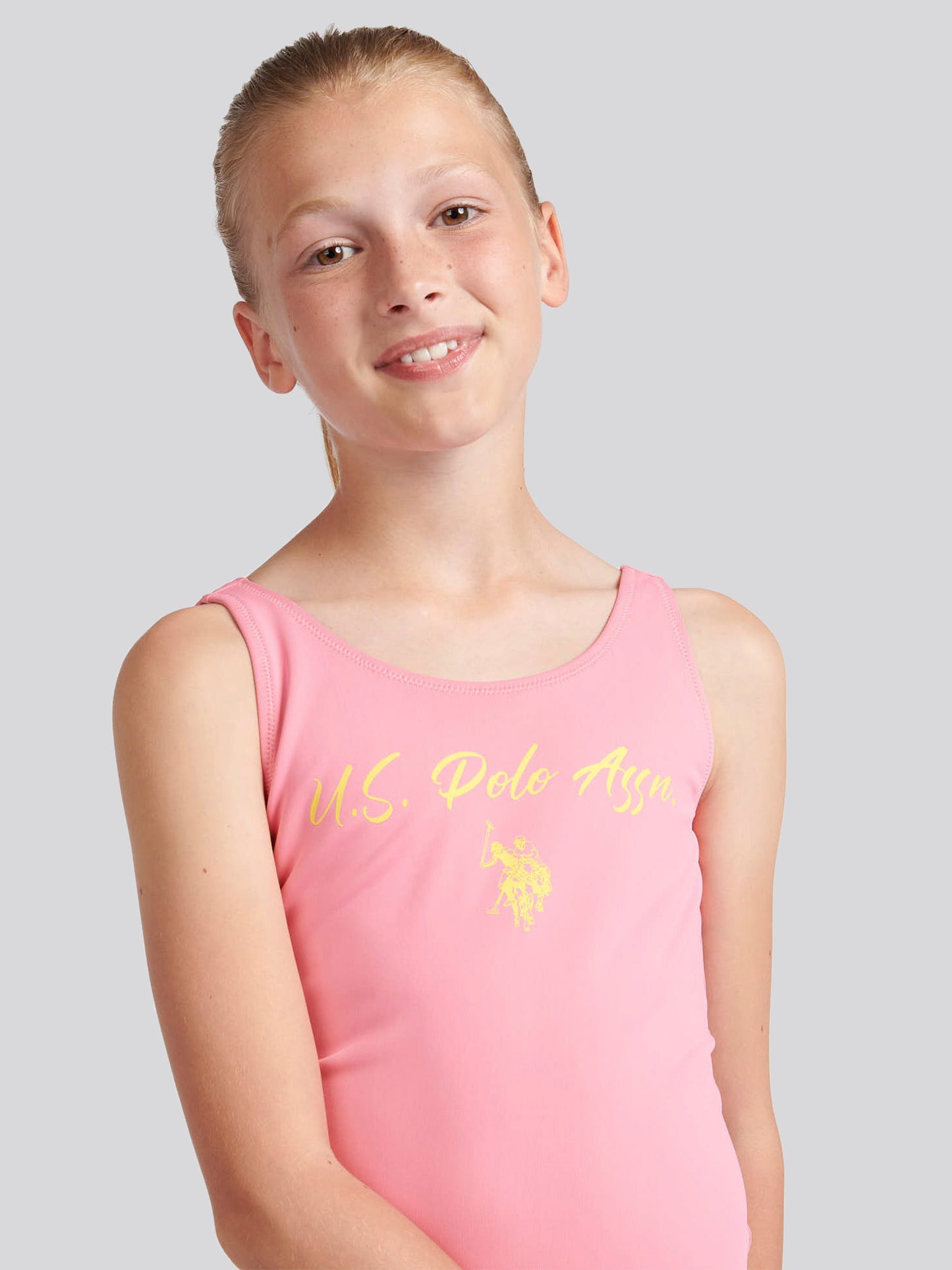 Girls Script Swimsuit in Morning Glory