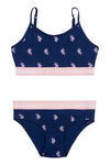 Girls Bralette And Bikini Brief Underwear Set in Medieval Blue