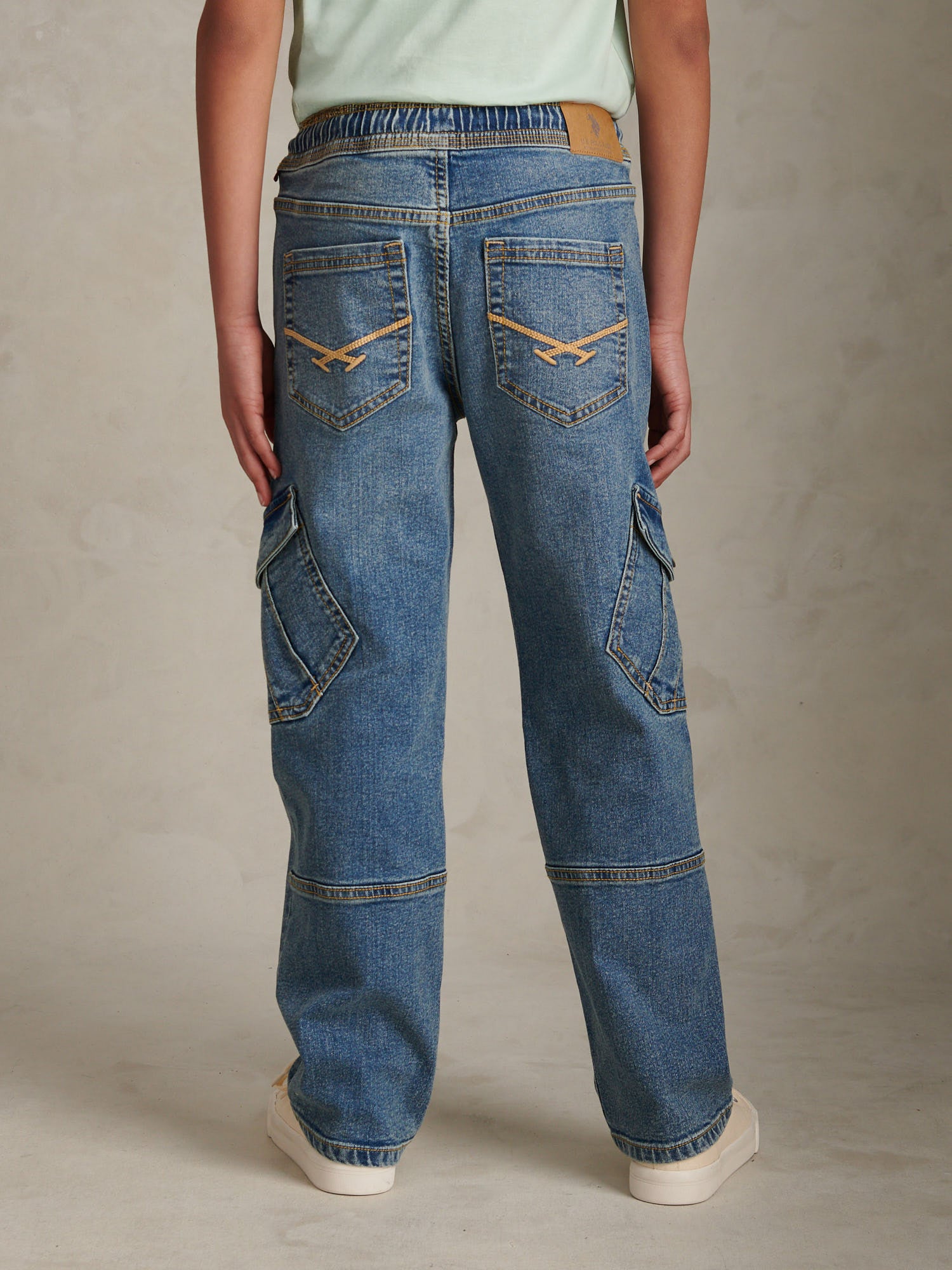 Boys Cargo Fit Stretch Jeans Worn Wash – U.S. Polo Assn. UK