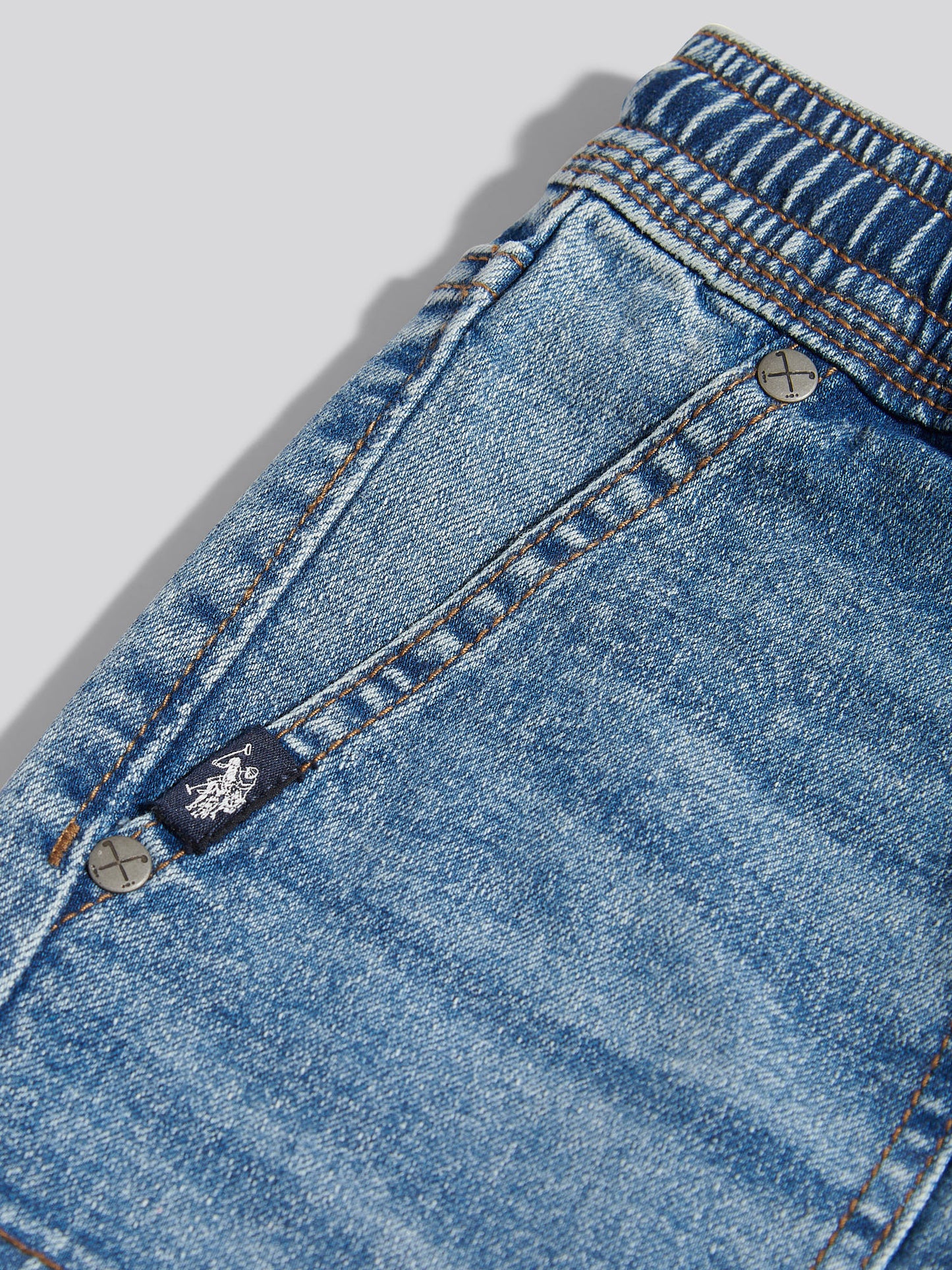 Boys Cargo Fit Stretch Jeans Worn Wash
