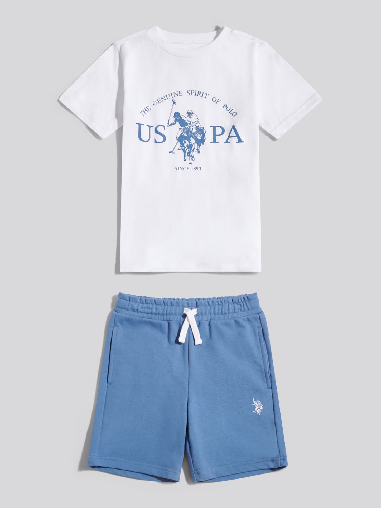 Boys Spirit Graphic T-Shirt &  Loopback Shorts Set Bright White