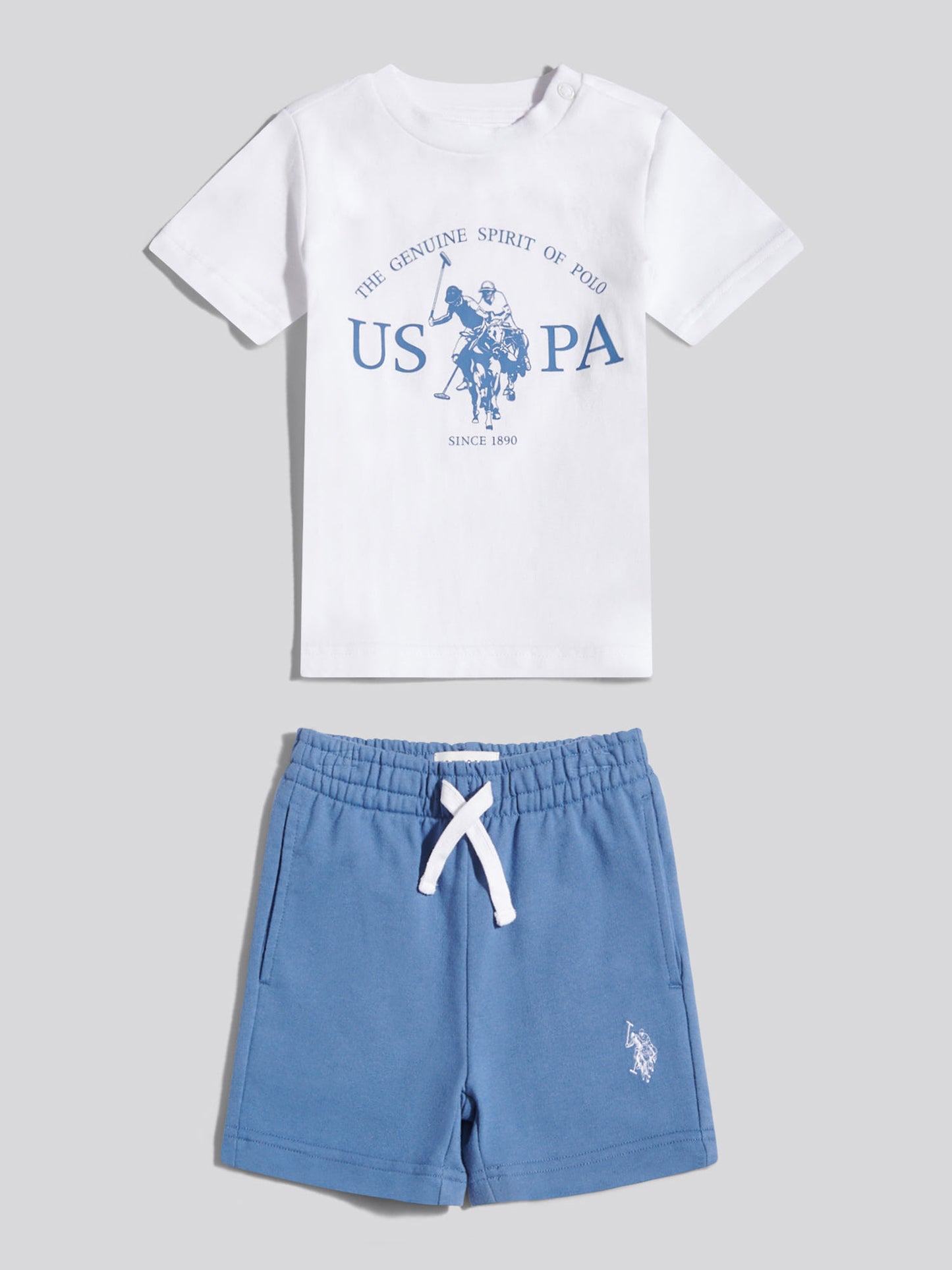 Boys Spirit Graphic T-Shirt &  Loopback Shorts Set Bright White