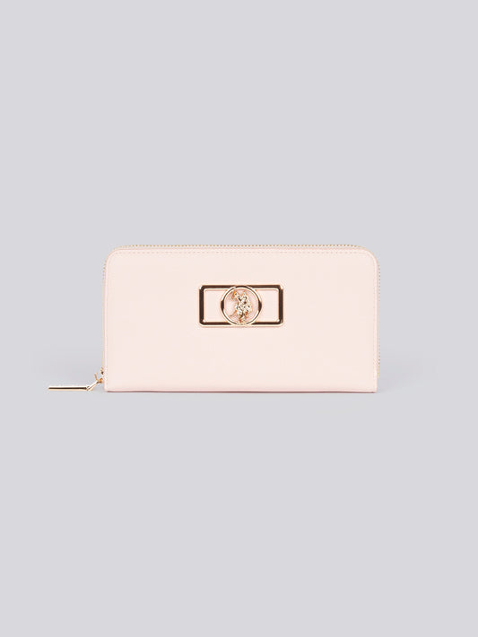 U.S. Polo Assn. Womens Jones Chic Zip Around Wallet in Pink