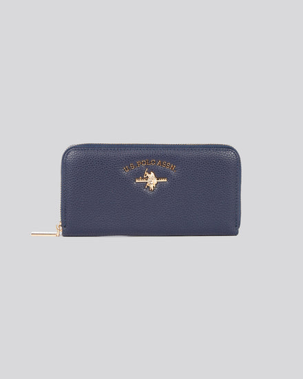 U.S. Polo Assn. Womens Stanford Large Zip Around Wallet in Navy