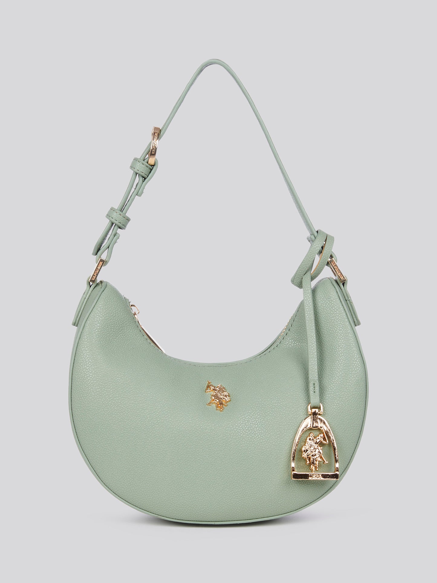 U.S. Polo Assn. Womens Jones Small Round Hobo Bag in Sage