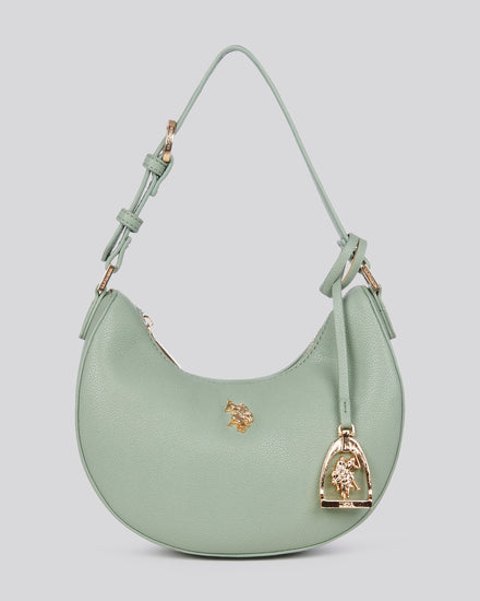 U.S. Polo Assn. Womens Jones Small Round Hobo Bag in Sage