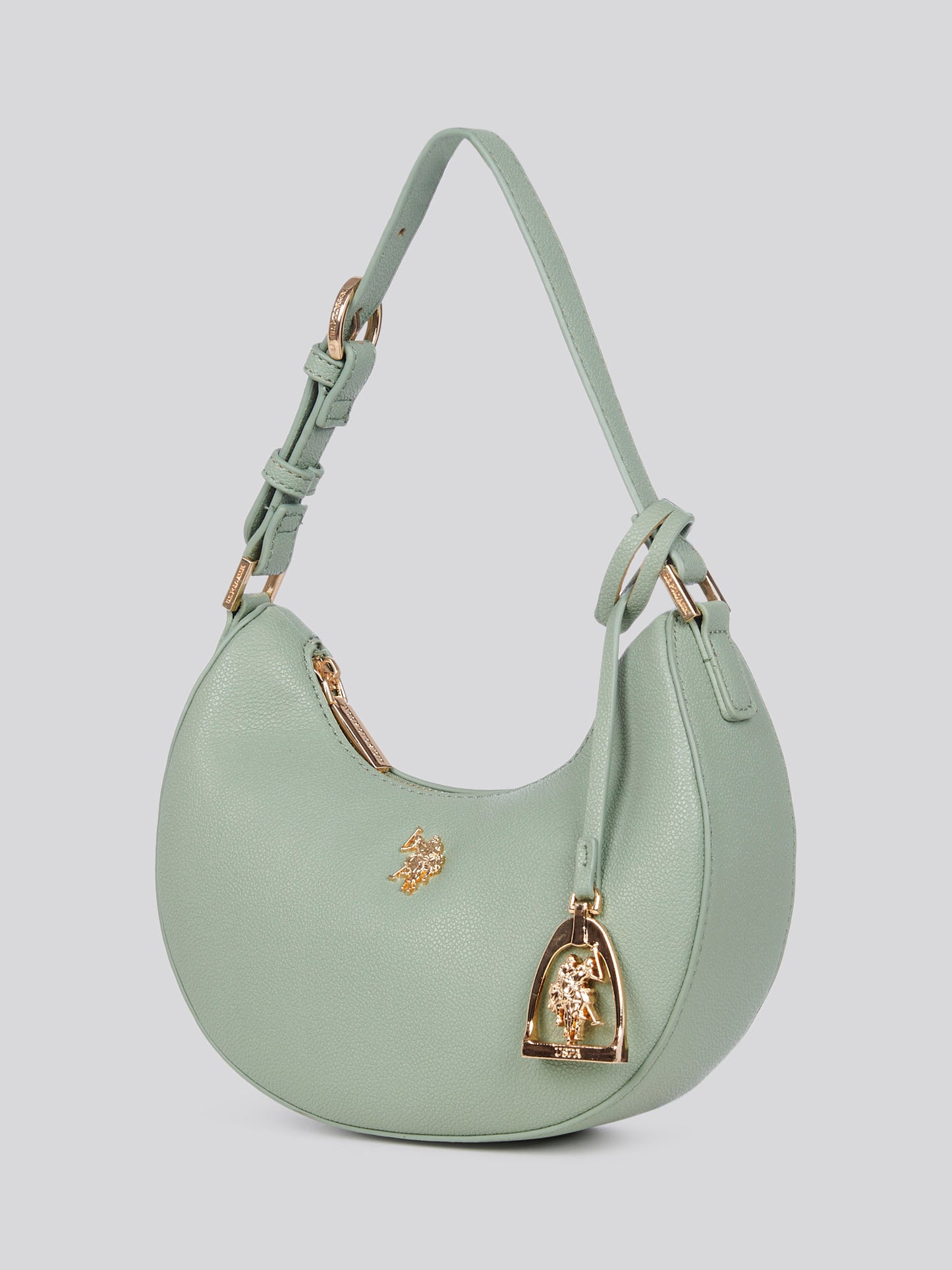 U.S. Polo Assn. Womens Jones Small Round Hobo Bag in Sage