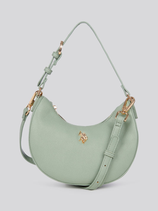 U.S. Polo Assn. Womens Jones Small Round Hobo Bag in Sage