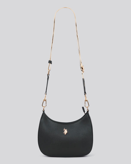 U.S. Polo Assn. Womens New Mansion Small Hobo Bag in Black