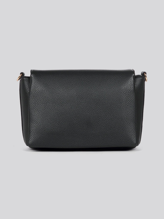 U.S. Polo Assn. Womens Stanford Flap Crossbody Bag in Black