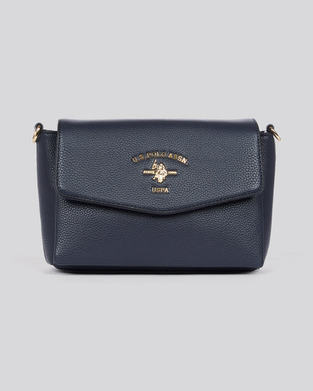 U.S. Polo Assn. Womens Stanford Flap Crossbody Bag in Navy