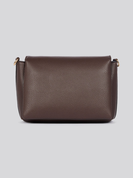 U.S. Polo Assn. Womens Stanford Flap Crossbody Bag in Dark Brown