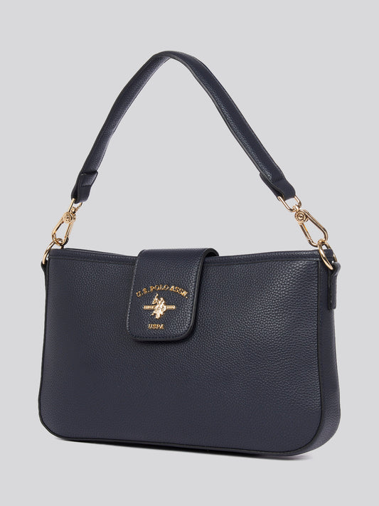 U.S. Polo Assn. Womens Stanford Baguette Bag in Navy
