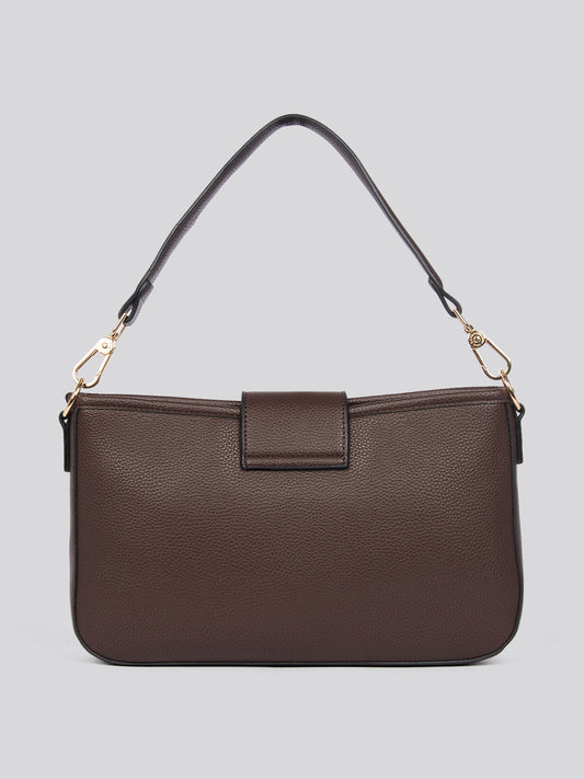 U.S. Polo Assn. Womens Stanford Baguette Bag in Dark Brown