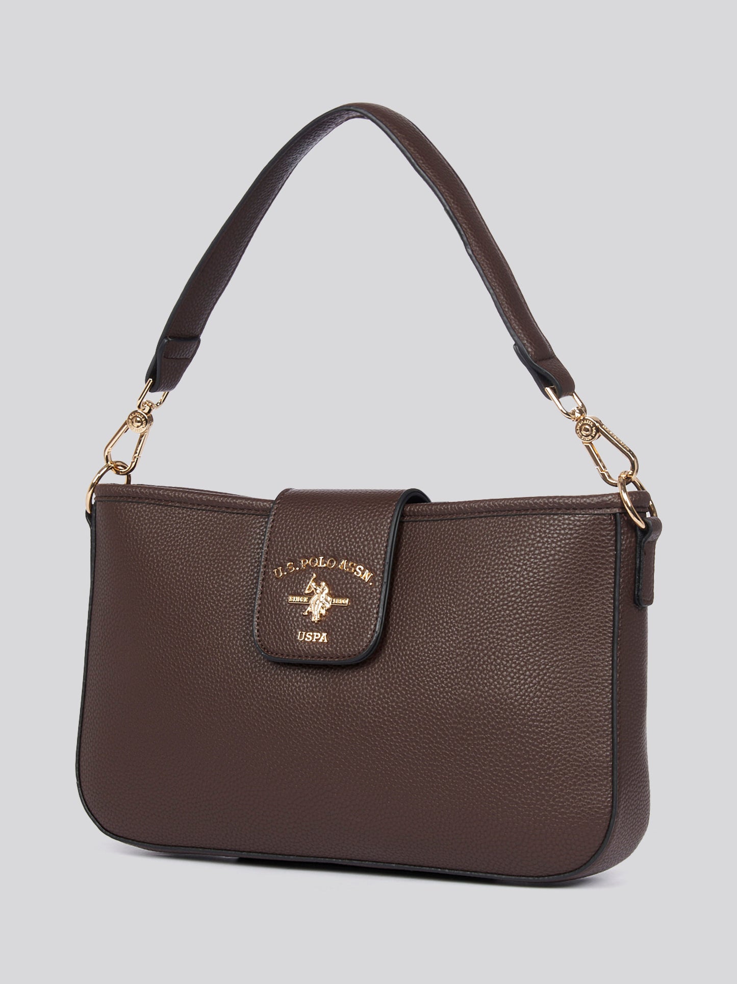U.S. Polo Assn. Womens Stanford Baguette Bag in Dark Brown