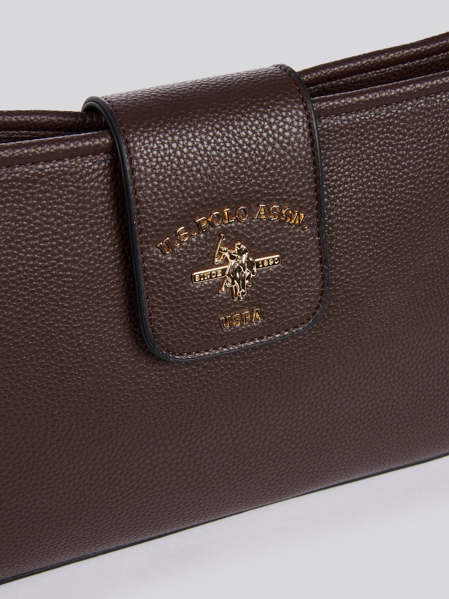 U.S. Polo Assn. Womens Stanford Baguette Bag in Dark Brown