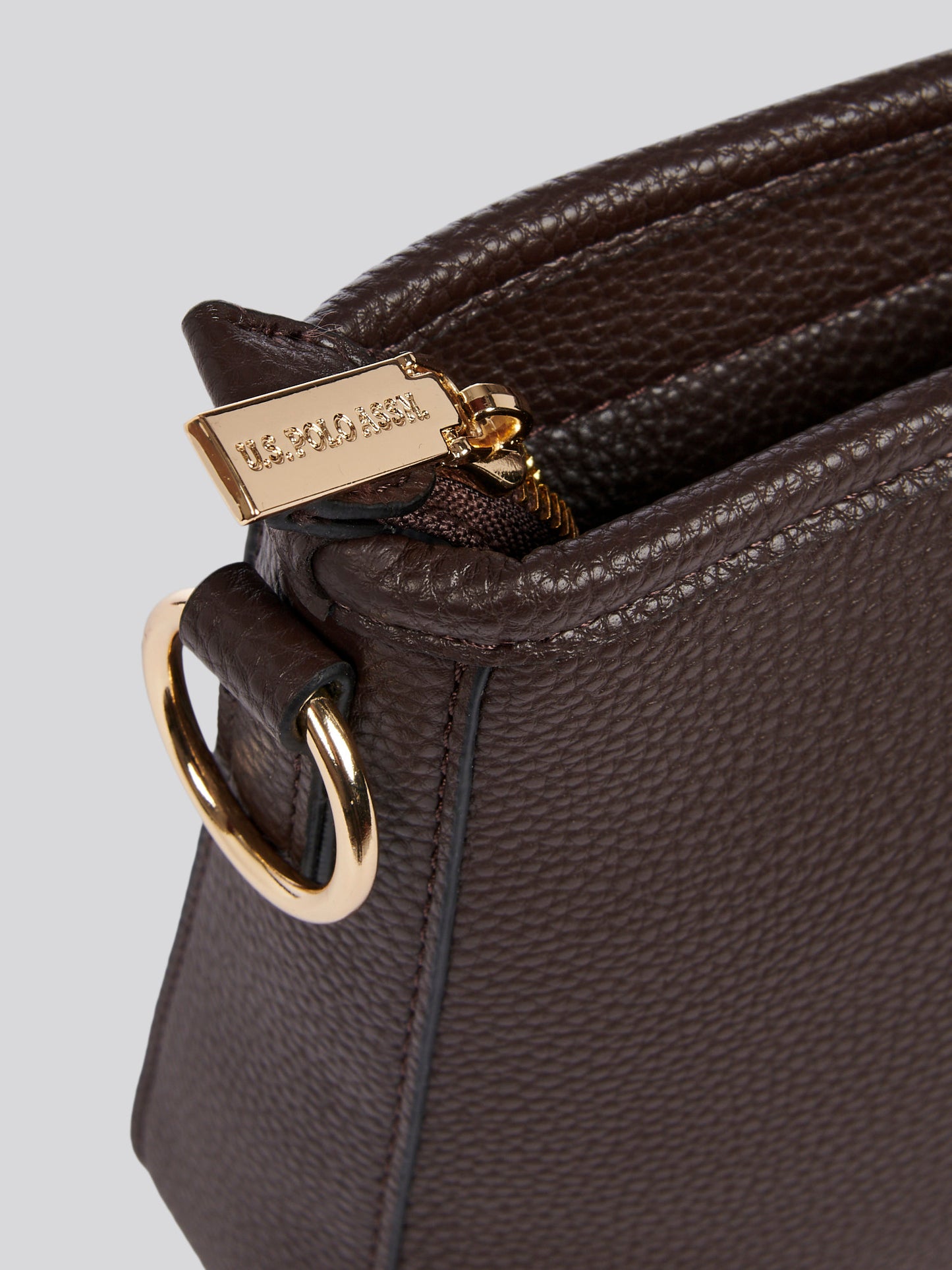 U.S. Polo Assn. Womens Stanford Baguette Bag in Dark Brown