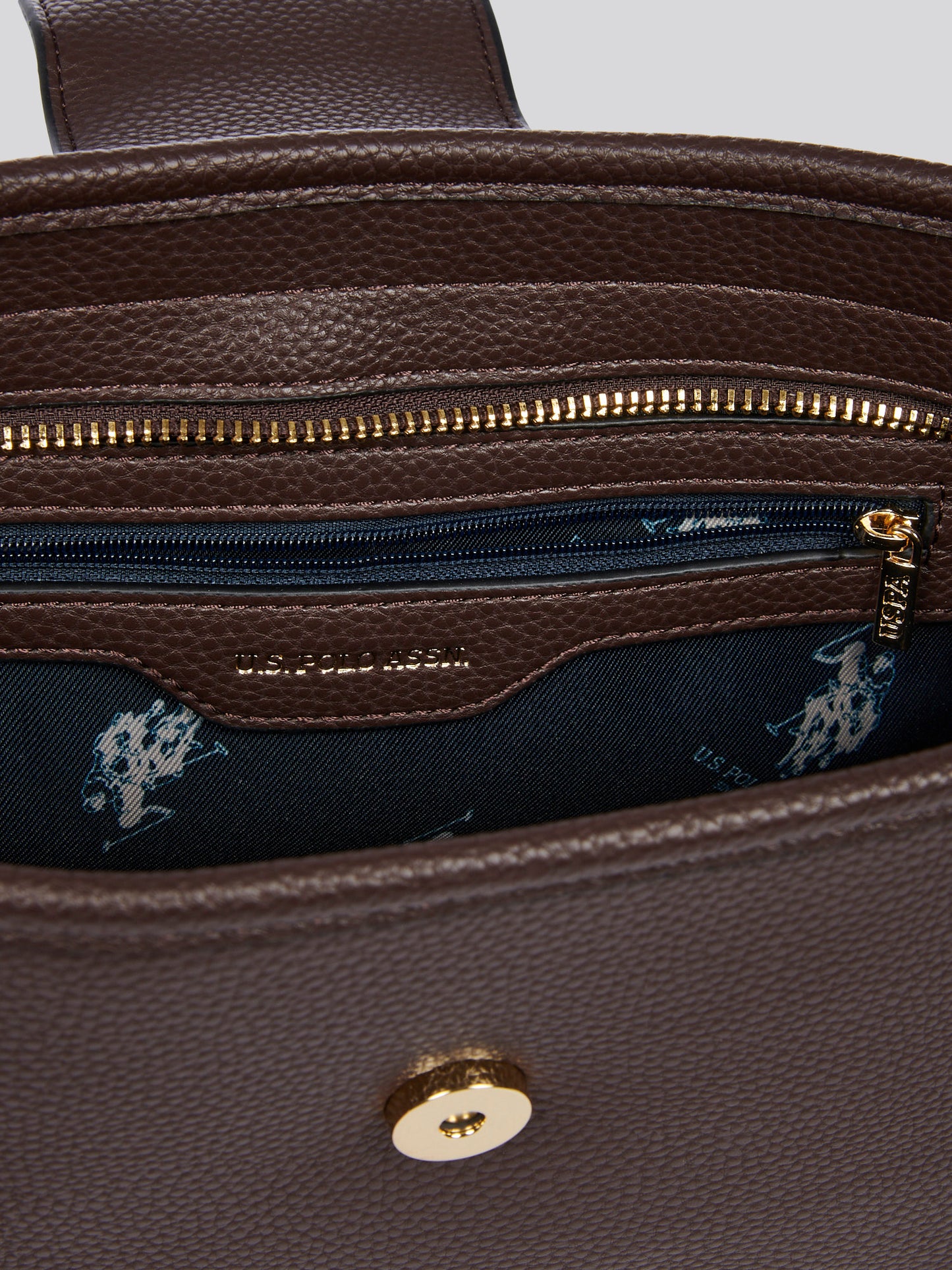 U.S. Polo Assn. Womens Stanford Baguette Bag in Dark Brown