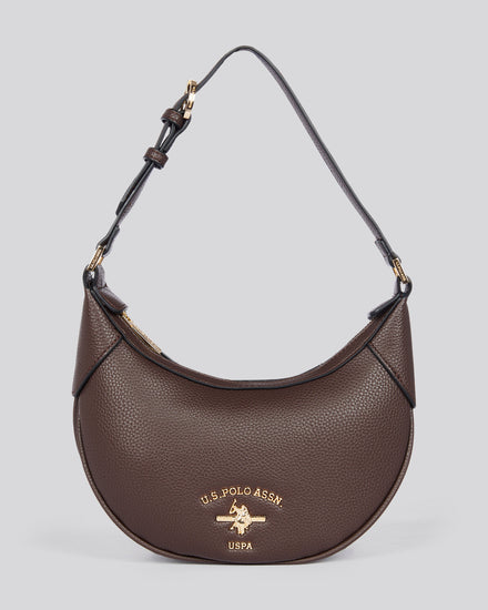 U.S. Polo Assn. Womens Stanford Small Hobo Bag in Dark Brown