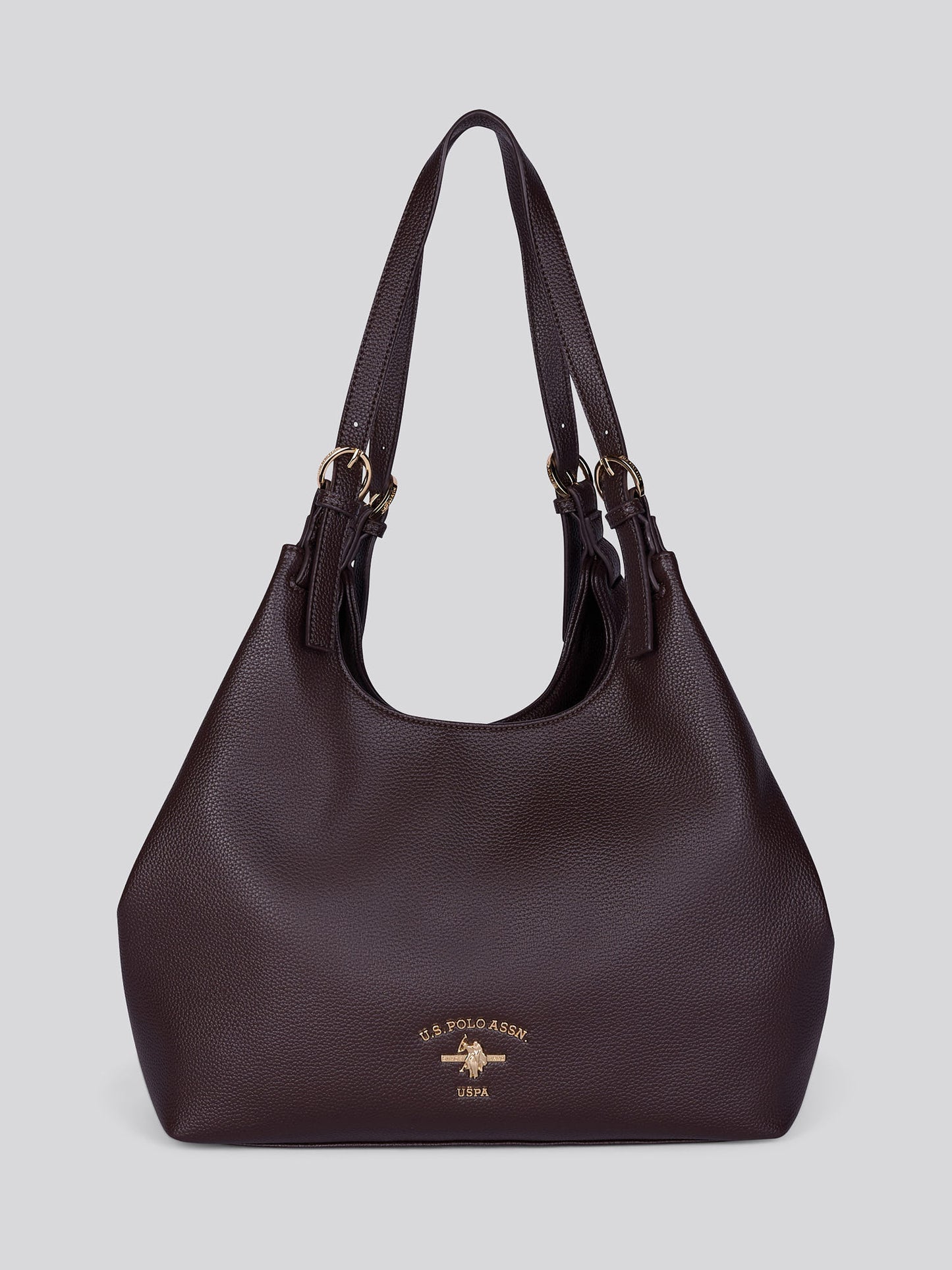 U.S. Polo Assn. Womens Stanford Large Handle Bag Dark Brown