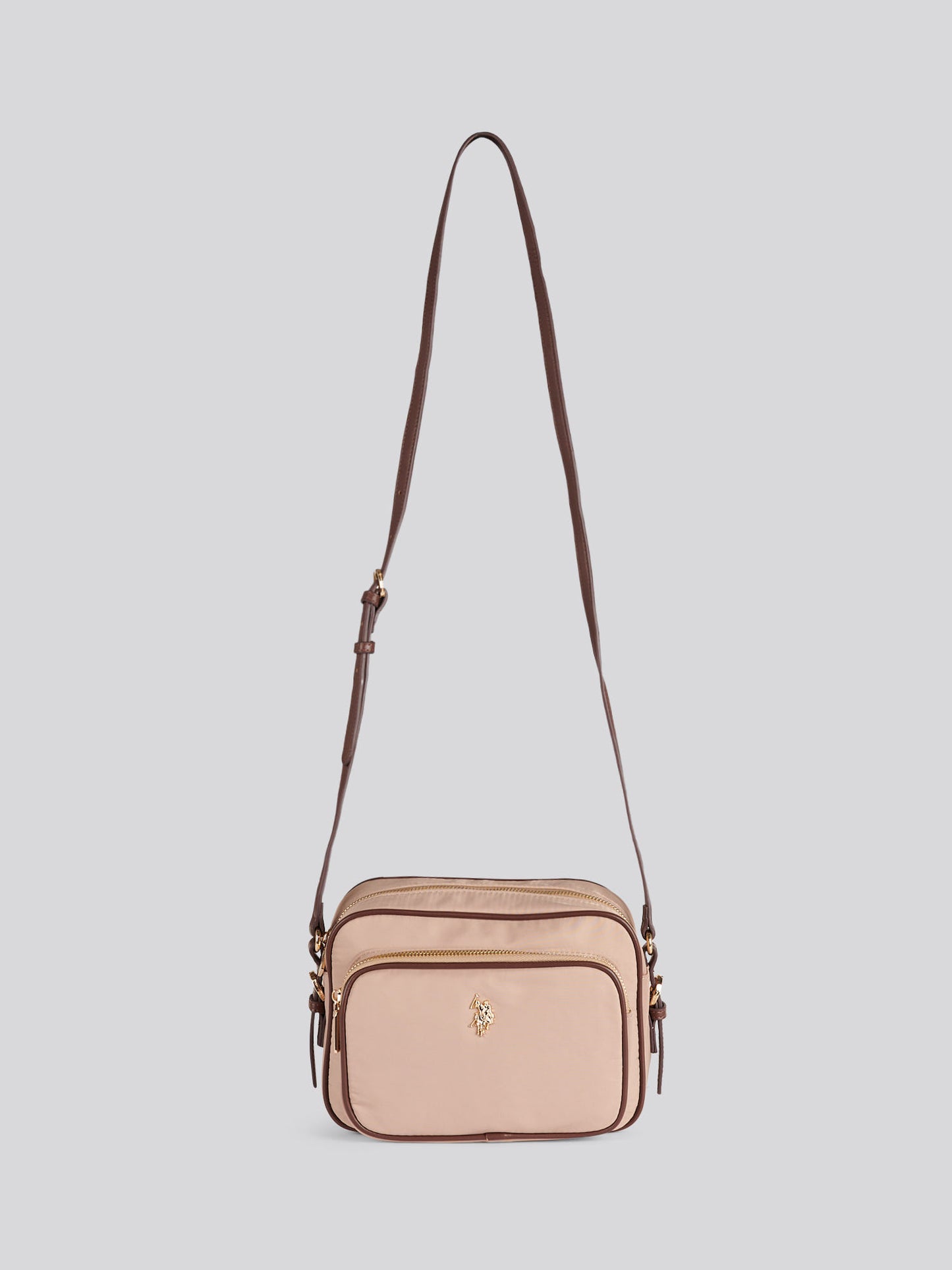 U.S. Polo Assn. Womens Houston Crossbody Pocket Bag Warm Taupe