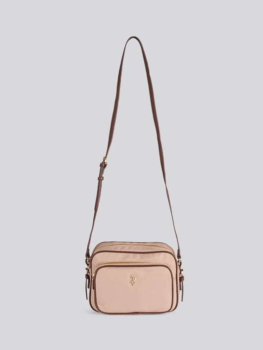 U.S. Polo Assn. Womens Houston Crossbody Pocket Bag Warm Taupe