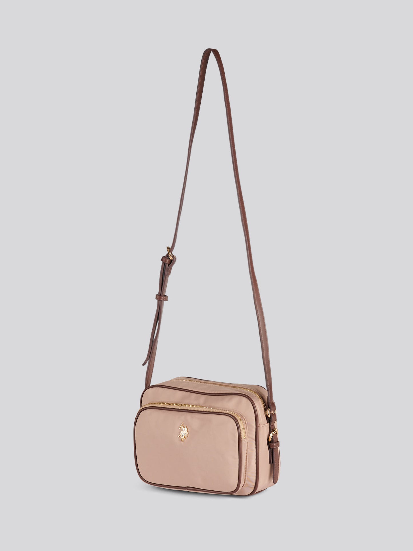 U.S. Polo Assn. Womens Houston Crossbody Pocket Bag Warm Taupe