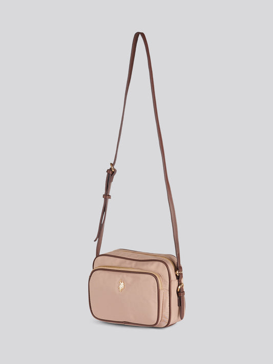 U.S. Polo Assn. Womens Houston Crossbody Pocket Bag Warm Taupe