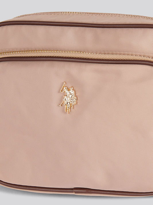 U.S. Polo Assn. Womens Houston Crossbody Pocket Bag Warm Taupe