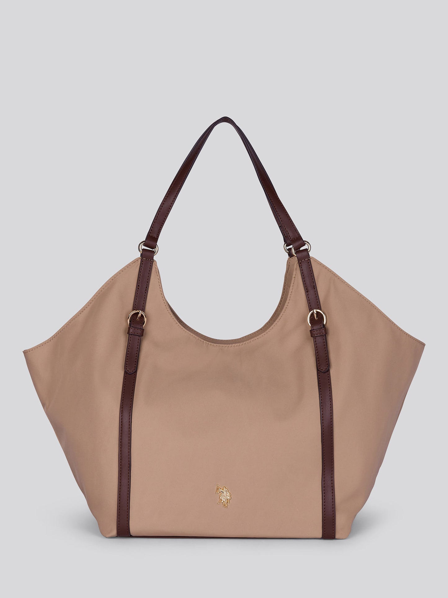 U.S. Polo Assn. Womens Houston Large Double Handle Bag Warm Taupe