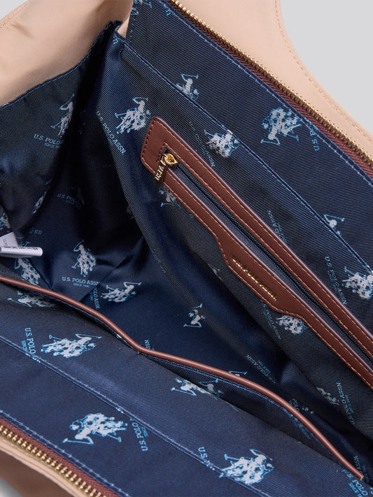 U.S. Polo Assn. Womens Houston Large Double Handle Bag Warm Taupe