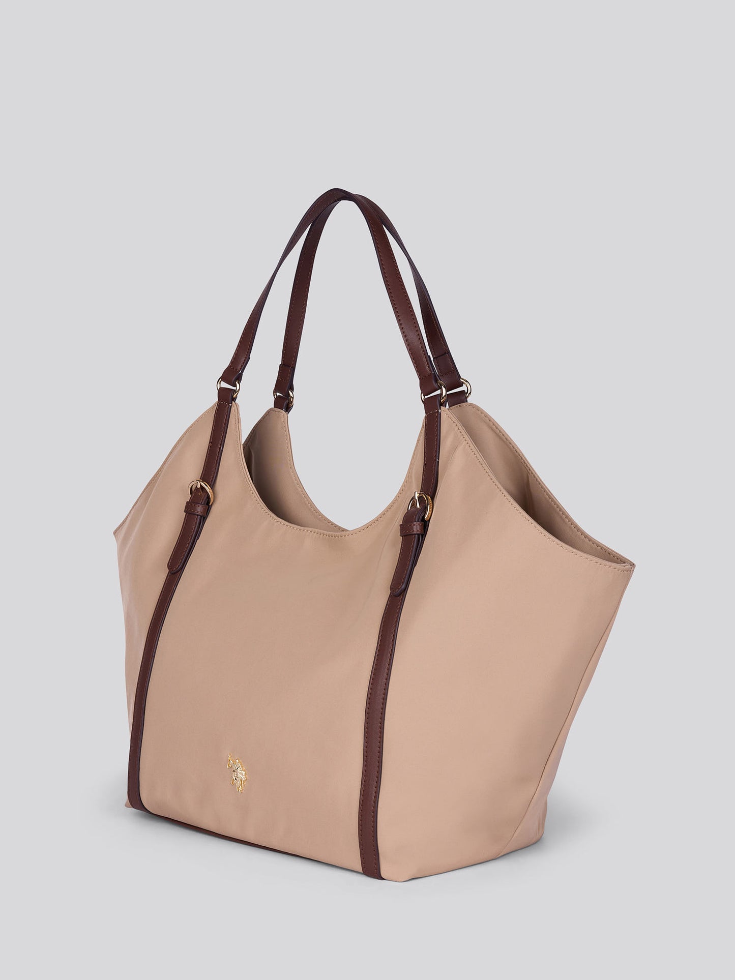 U.S. Polo Assn. Womens Houston Large Double Handle Bag Warm Taupe