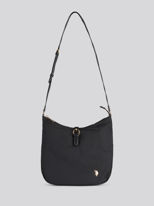 U.S. Polo Assn. Womens Houston Hobo Bag Black