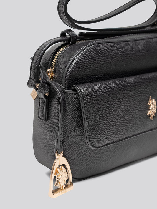 U.S. Polo Assn. Womens Jones Crossbody Pocket Bag Black