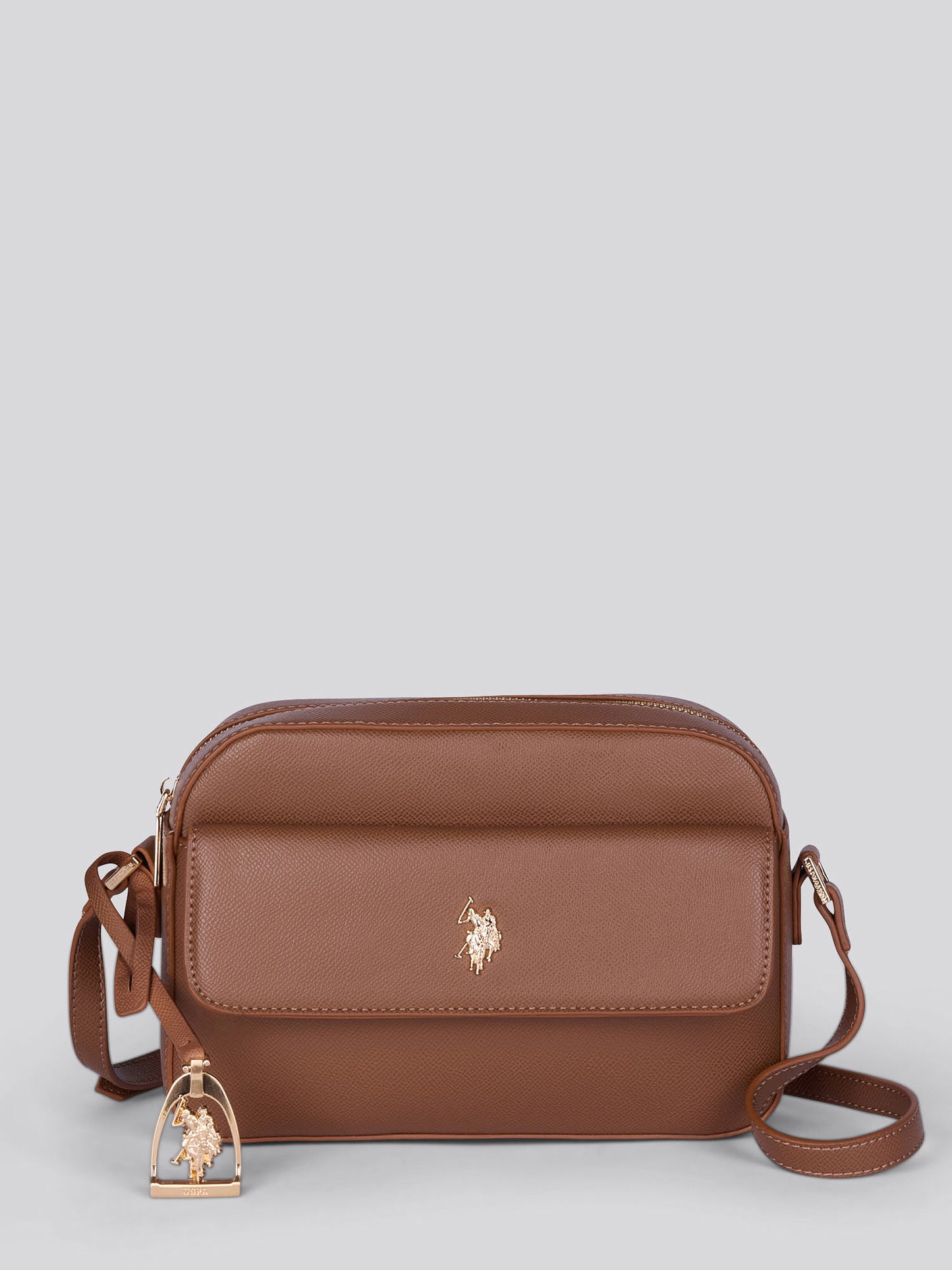 U.S. Polo Assn. Womens Jones Crossbody Pocket Bag Brown