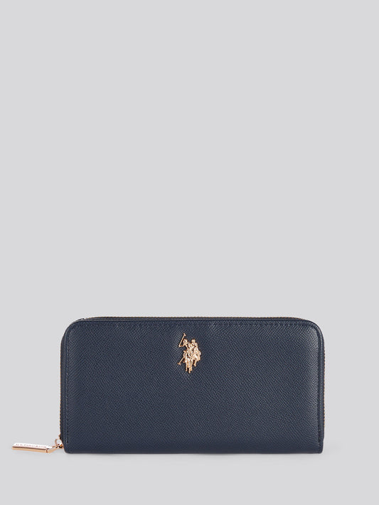 Womens Jones Large Zip Around Wallet in Navy