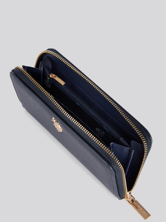Womens Jones Large Zip Around Wallet in Navy