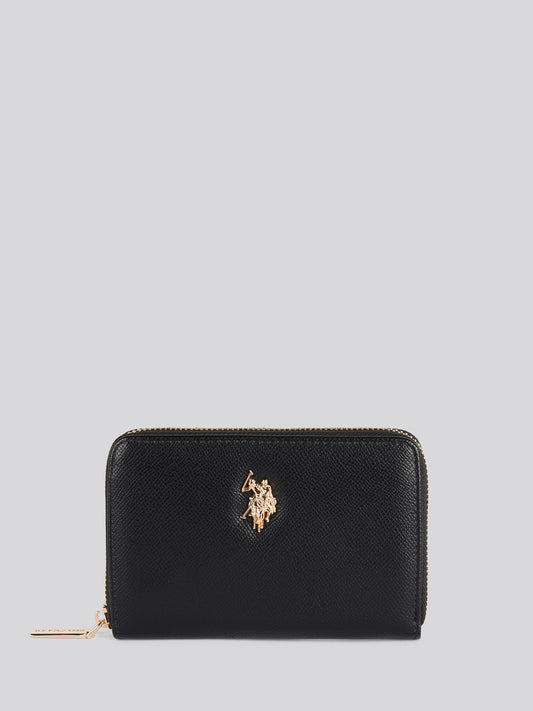 Womens Jones Medium Zip Wallet in Black