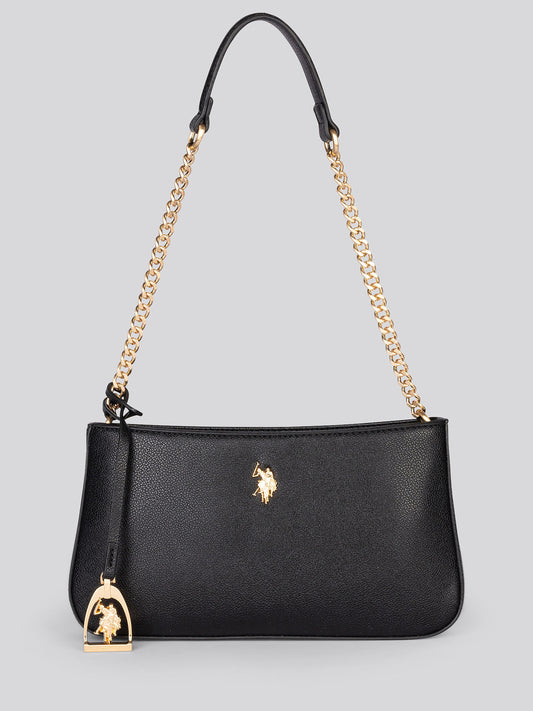 Womens Jones Small Hobo Bag w/ Chain in Black