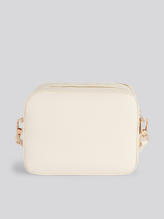 U.S. Polo Assn. Womens Mansion Double Zip Crossbody Bag Off White