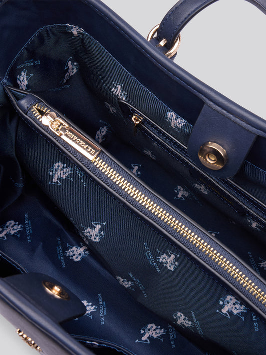 U.S. Polo Assn. Womens Blackstone Shopping Bag Navy