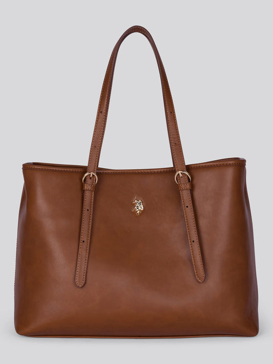 U.S. Polo Assn. Womens Blackstone Shopping Bag Tan