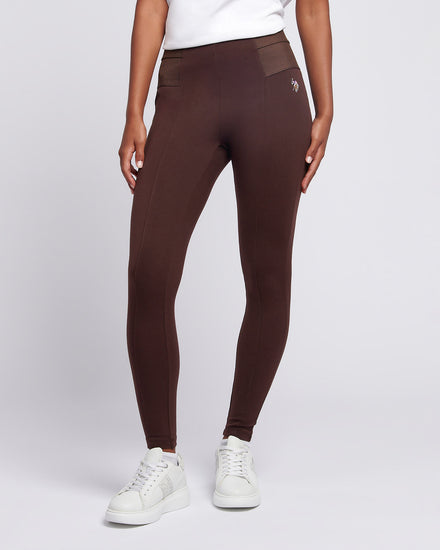 Womens Elastic Waistband Legging in Puce