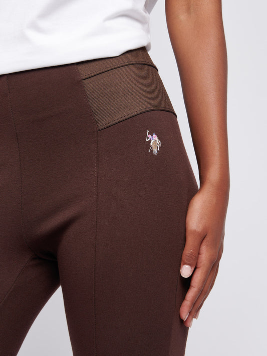 Womens Elastic Waistband Legging in Puce