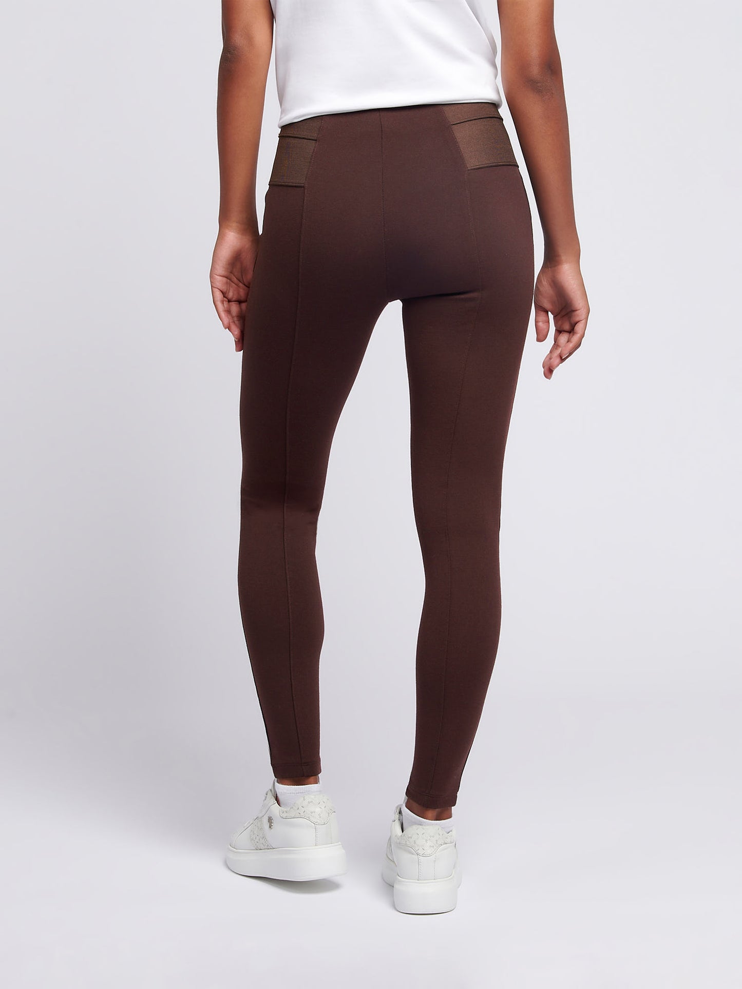 Womens Elastic Waistband Legging in Puce
