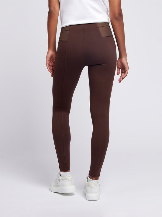 Womens Elastic Waistband Legging in Puce