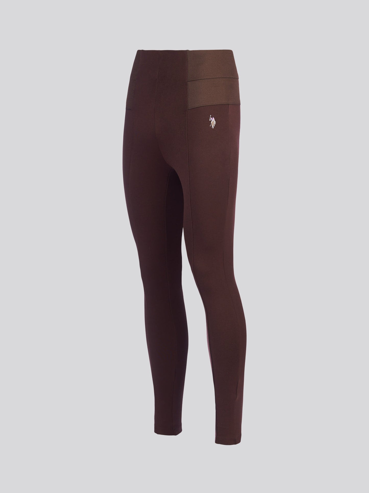 Womens Elastic Waistband Legging in Puce