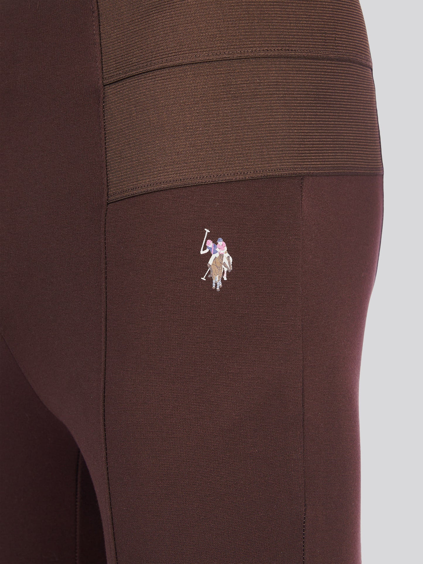 Womens Elastic Waistband Legging in Puce